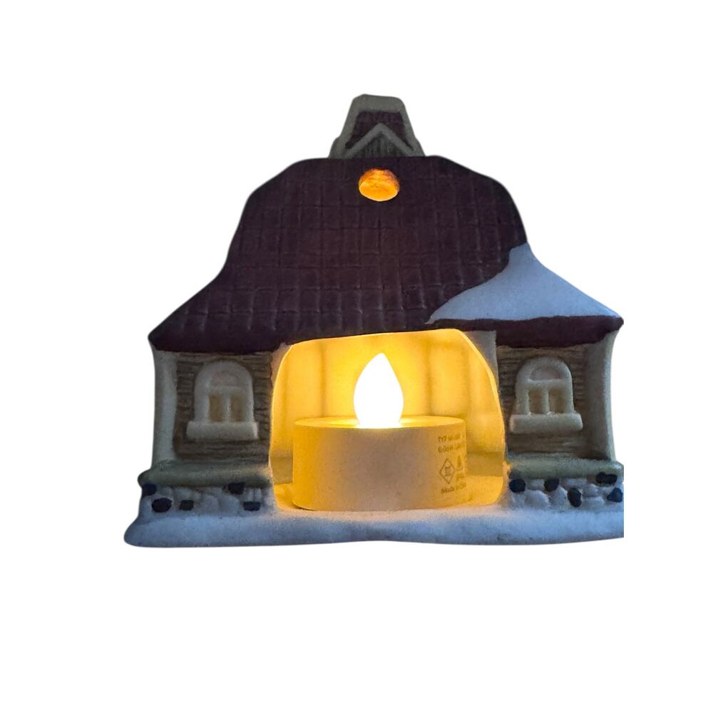 Vintage Ceramic Train Railway Station Collectible/ Candle Holder Christmas - Picture 3 of 6